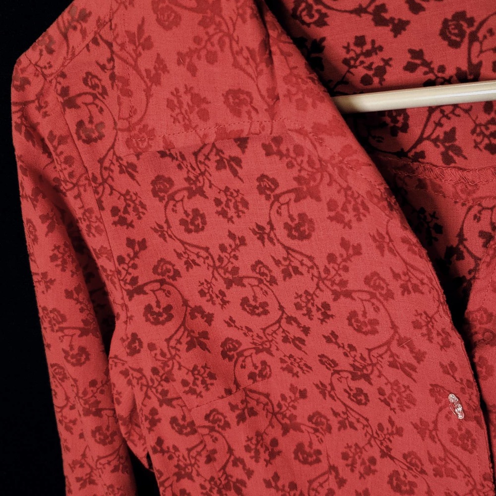 Rockies Red Floral Button-down Shirt size S - Picture 2 of 9